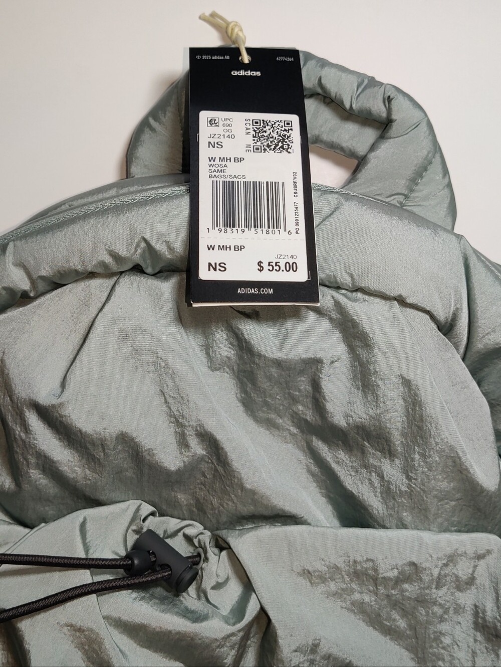 Adidas Girls / Womens Wonder Sage Green Must Haves Backpack (JZ2140) - NWT - Picture 2 of 5